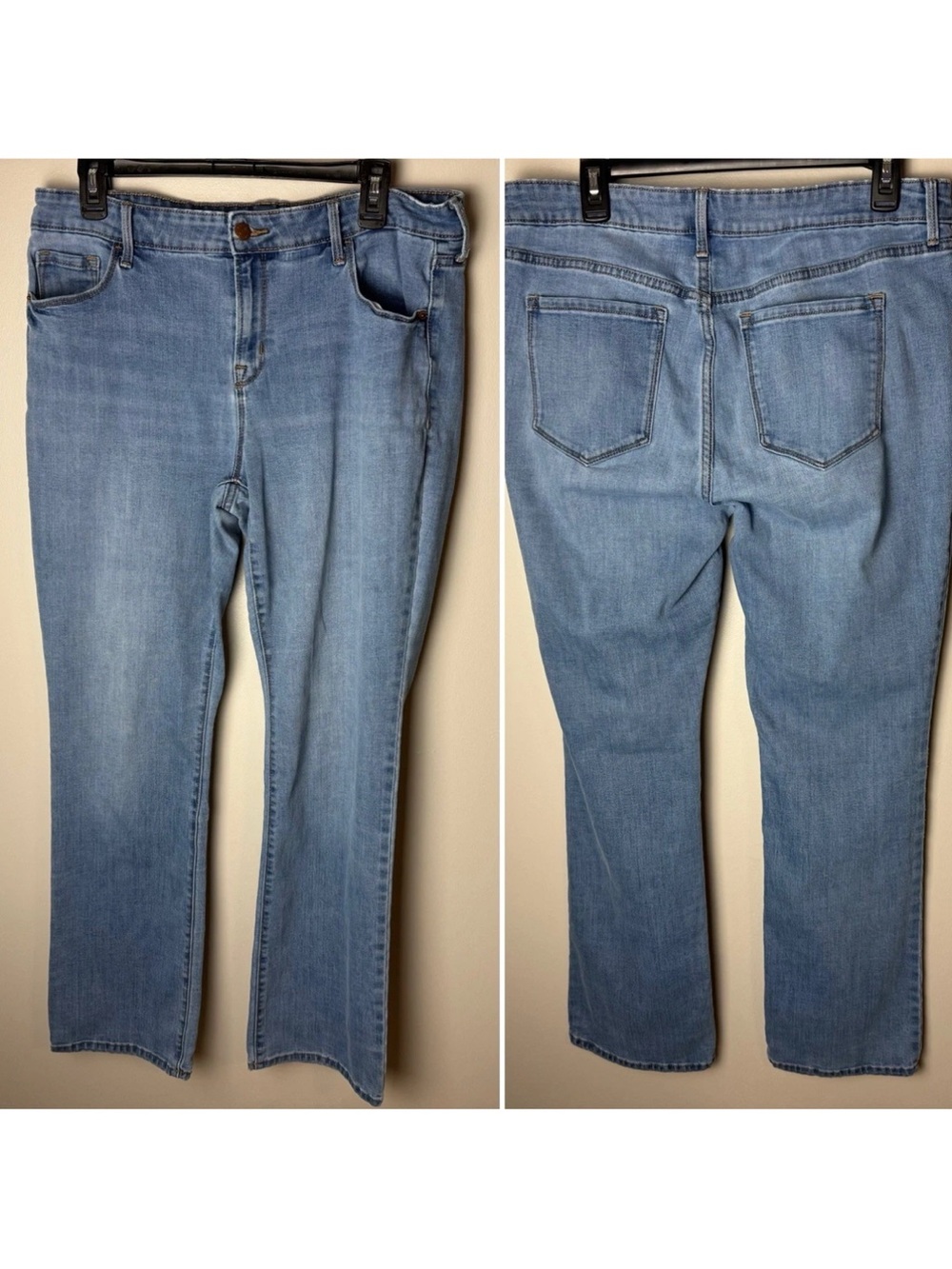 Old Navy Kicker Boot Cut Jeans Size 14 Blue Stretch Denim Mid Rise Women
